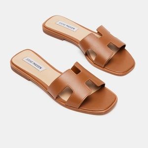 Steve Madden HADYN COGNAC LEATHER sandal sz 11 NEW